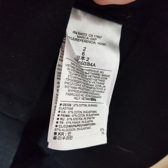 GAP black 3/4 sleeve cotton heavier weight sheath dress size 2 - Picture 7 of 7